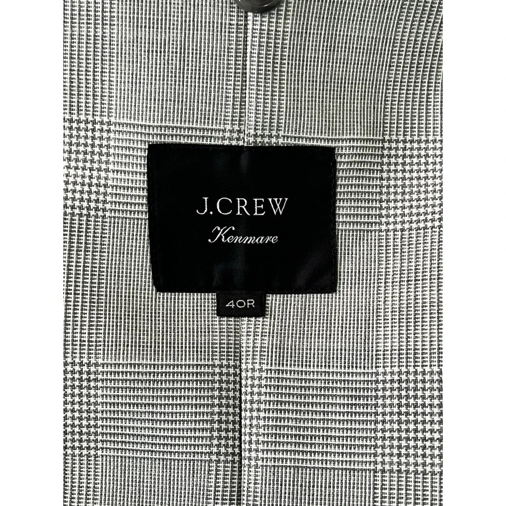 J.Crew Kenmare Blazer Italian Organic Wool Marzotto Glen Plaid Sport Coat 40R